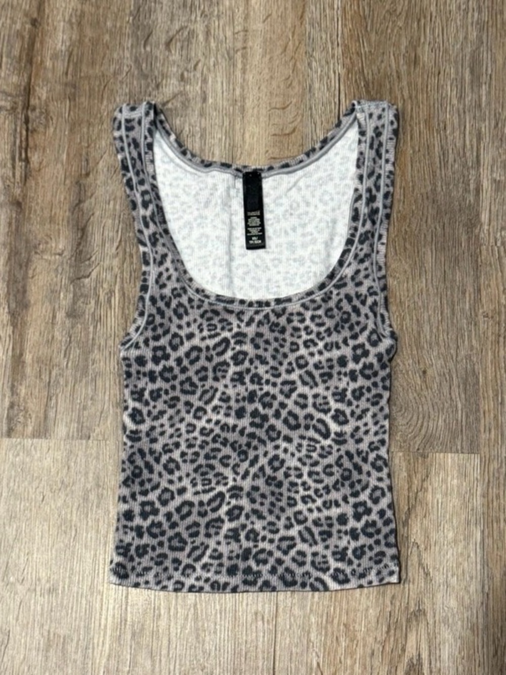 Skims Snow Leopard Cotton Rib Tank Top